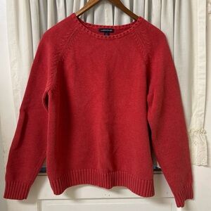 Lands' End Women's Vibrant Red Crew Neck Sweater